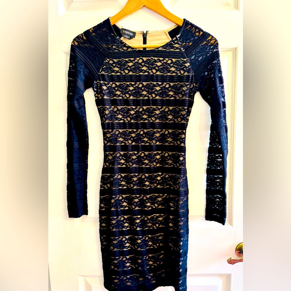 *** Bebe Lace up Long Sleeve Dress ***